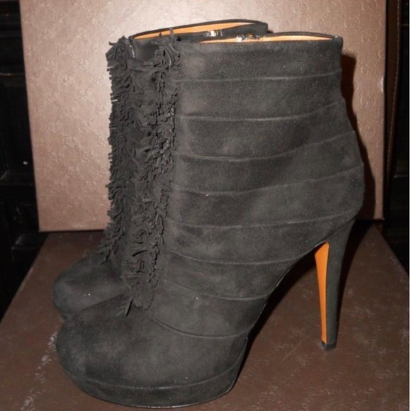 Gucci Suede Black Ankle boots Sz 39 - Picture 3 of 8